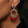 Pearl Studded Dangler Earrings