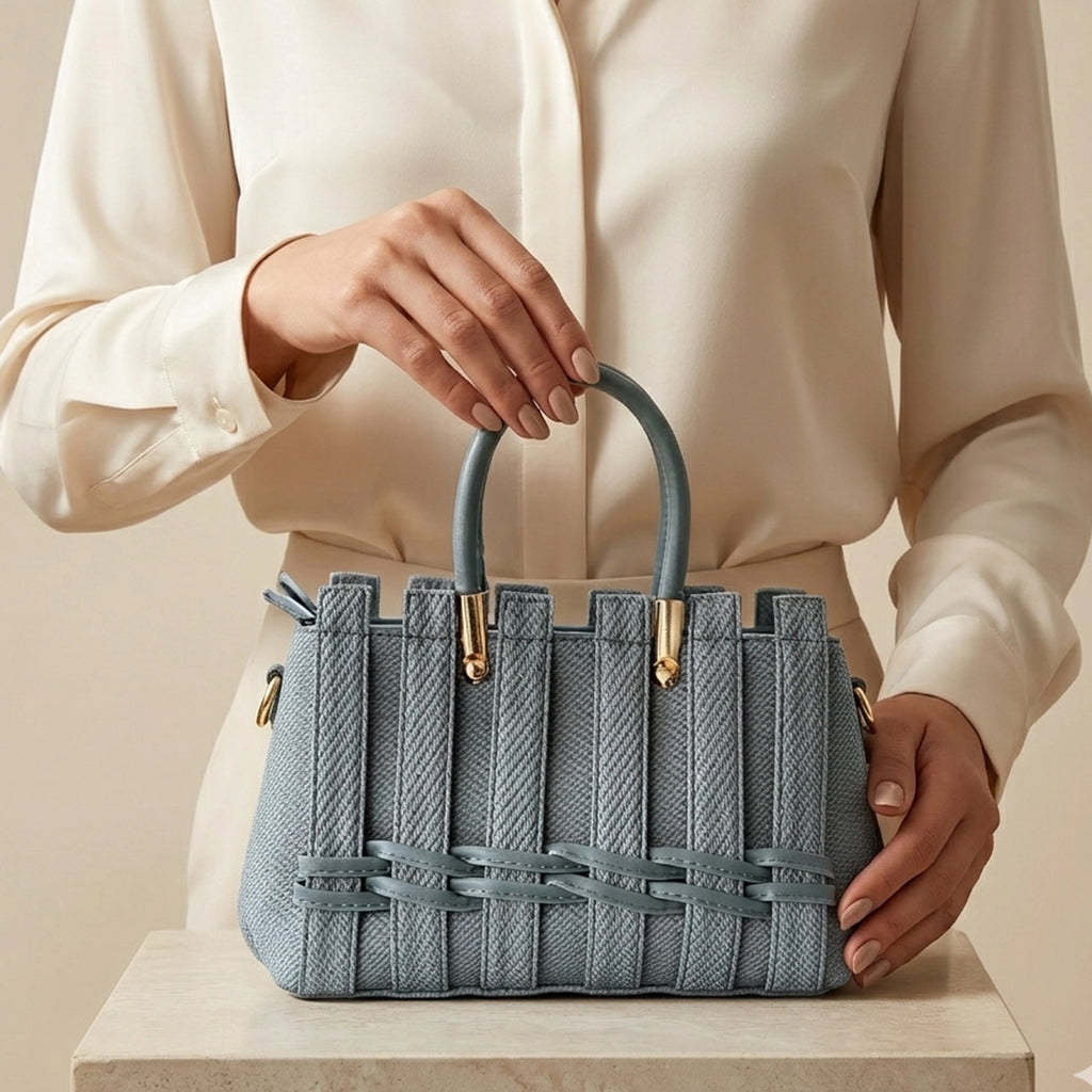 The Dusty Rose Lattice Handbag