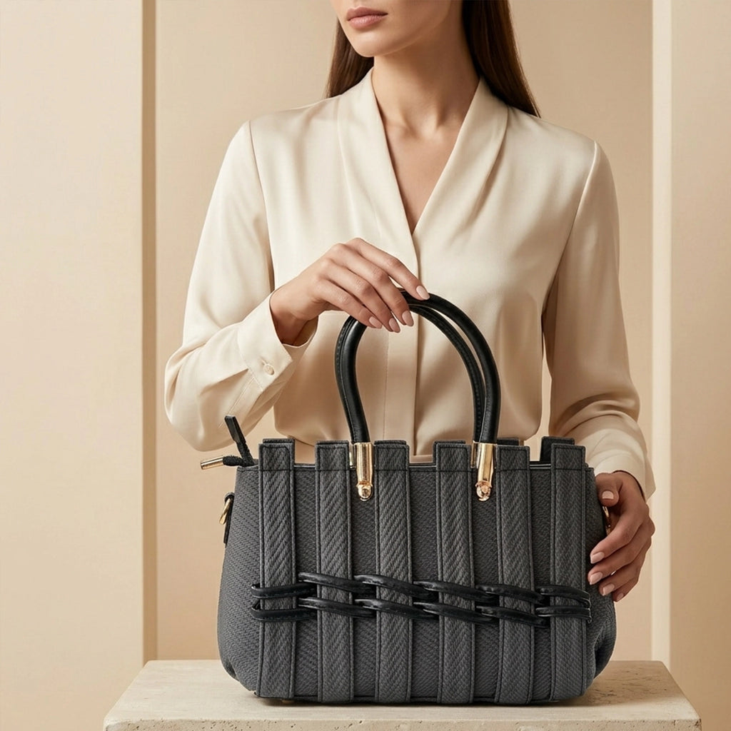 The Dusty Rose Lattice Handbag