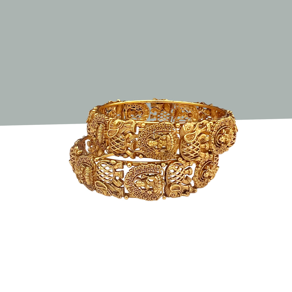 Antique Lakshmi Elephant Temple Bangles