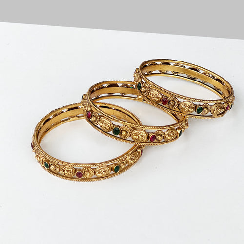 Antique Coin Motif Temple Bangles