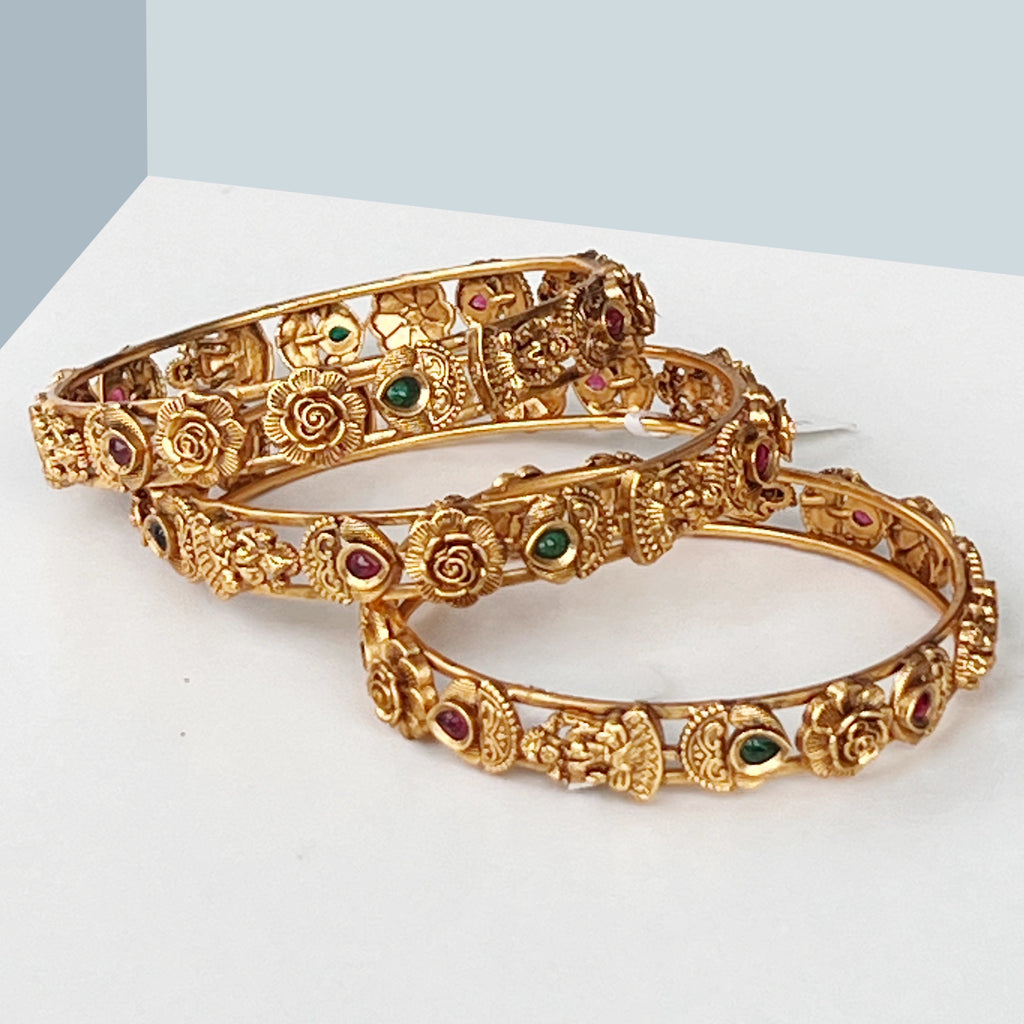 Antique Lakshmi Rose Temple Bangles