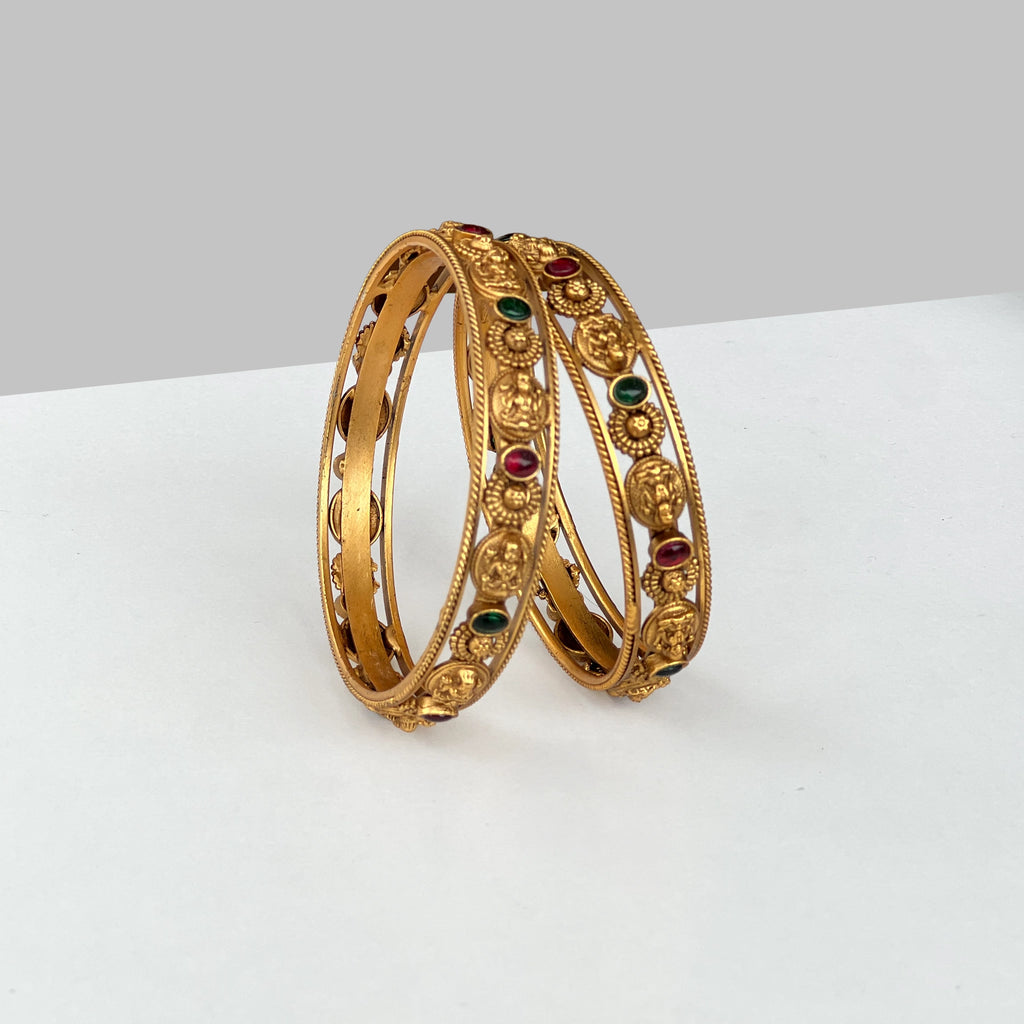 Antique Coin Motif Temple Bangles