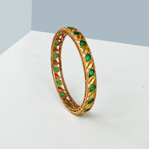 Antique Gold Emerald Leaf Bangles