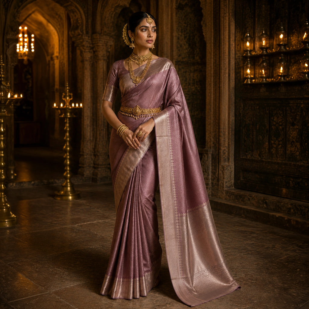 Elegant Deep Maroon Soft Silk Saree