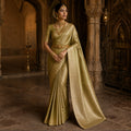 Elegant Olive Green Soft Silk Saree