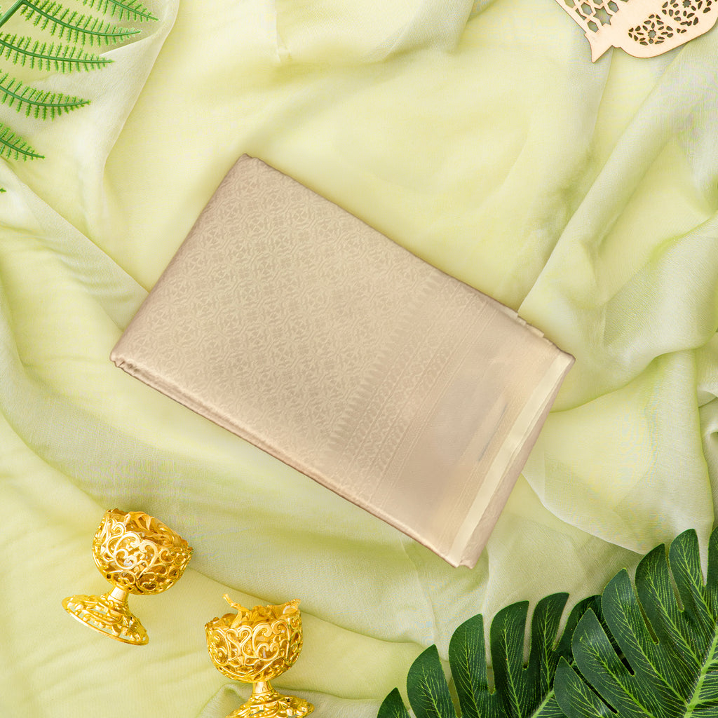 Elegant Champagne Gold Soft Silk Saree