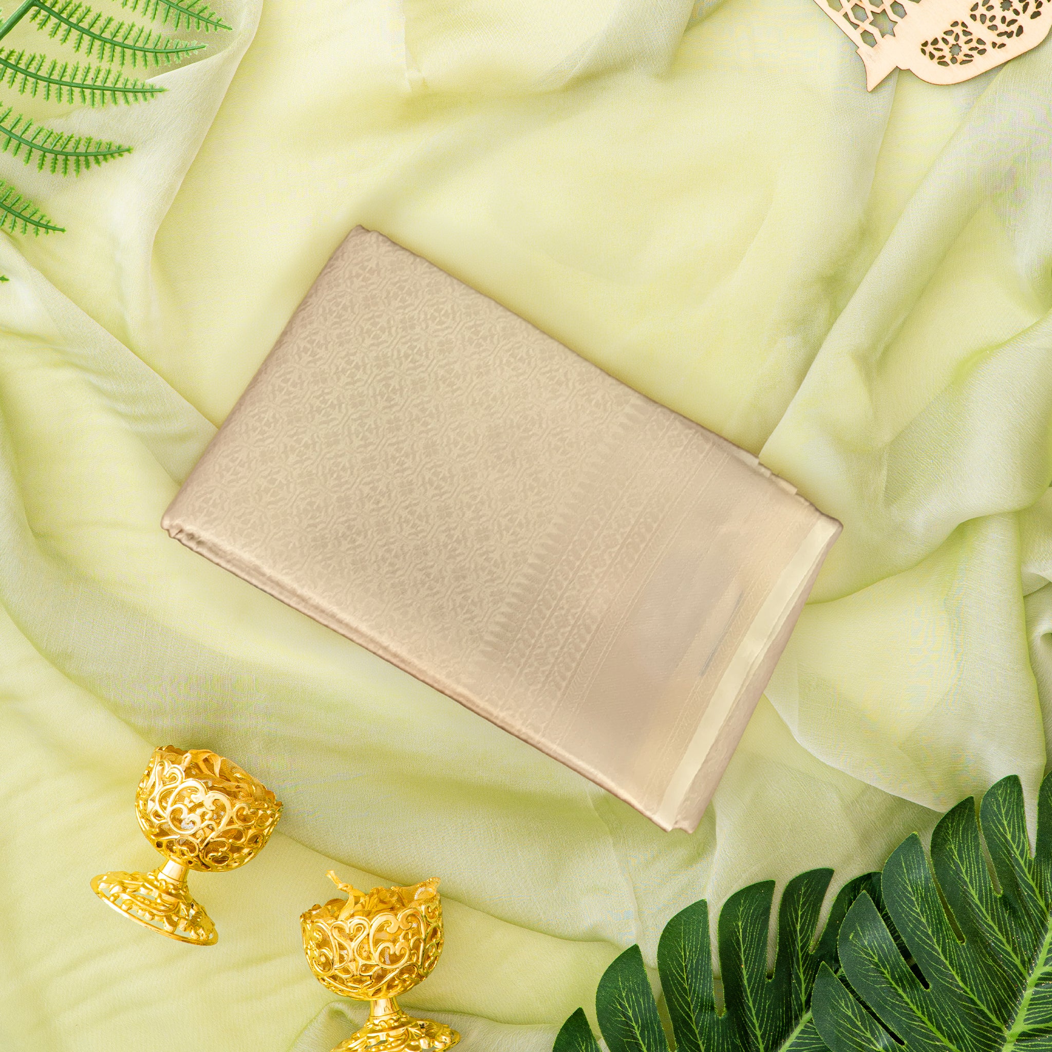 Elegant Champagne Gold Soft Silk Saree